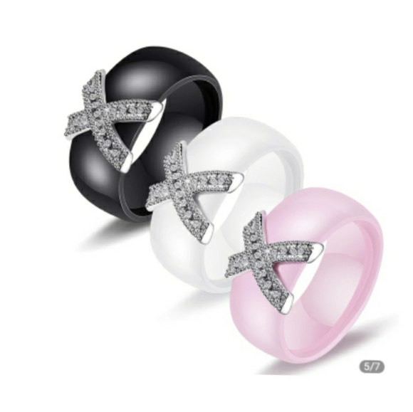 🖤New Ceramic Ring with Bling - Picture 5 of 5